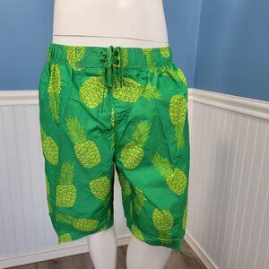 NWT Kanu Summer Men's Swim Shorts Size 2X Green Color pineapple